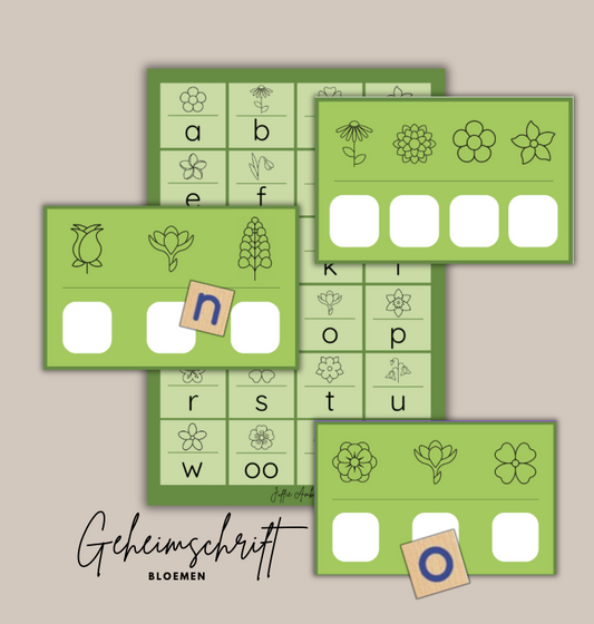Geheimschrift thema bloemen