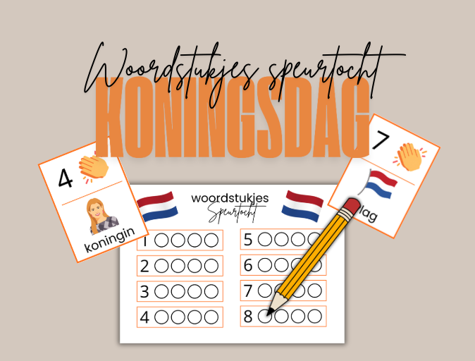 Koningsdag - Woordstukjes speurtocht