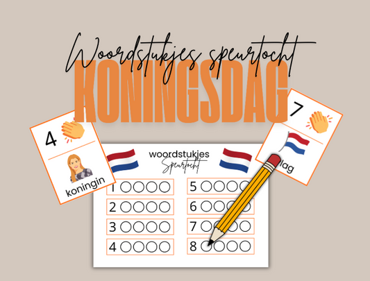 Koningsdag - Woordstukjes speurtocht